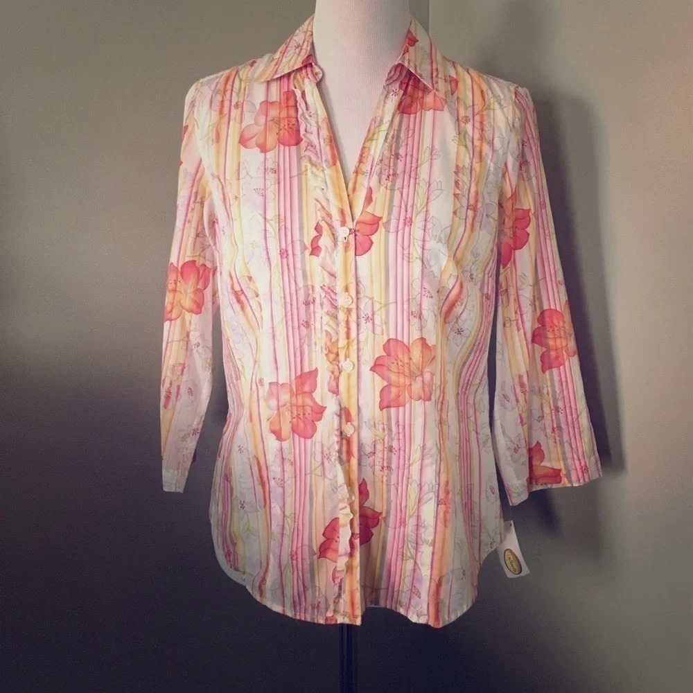 Talbots Ruffle Edged Blouse
